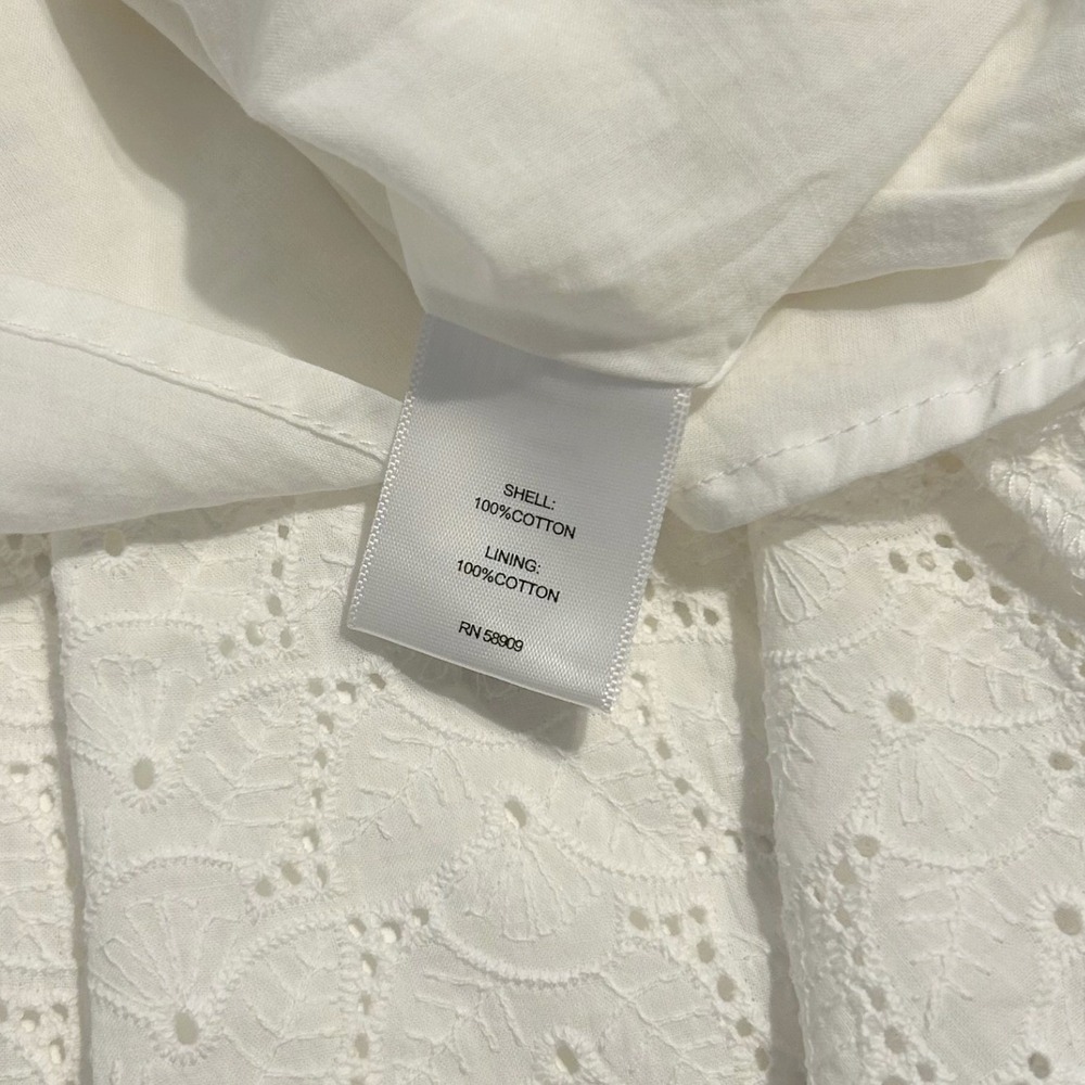 A Loves A Girls Eyelet Tiered Dress Kids Size L White Flutter Sleeve Boho - Picture 7 of 7